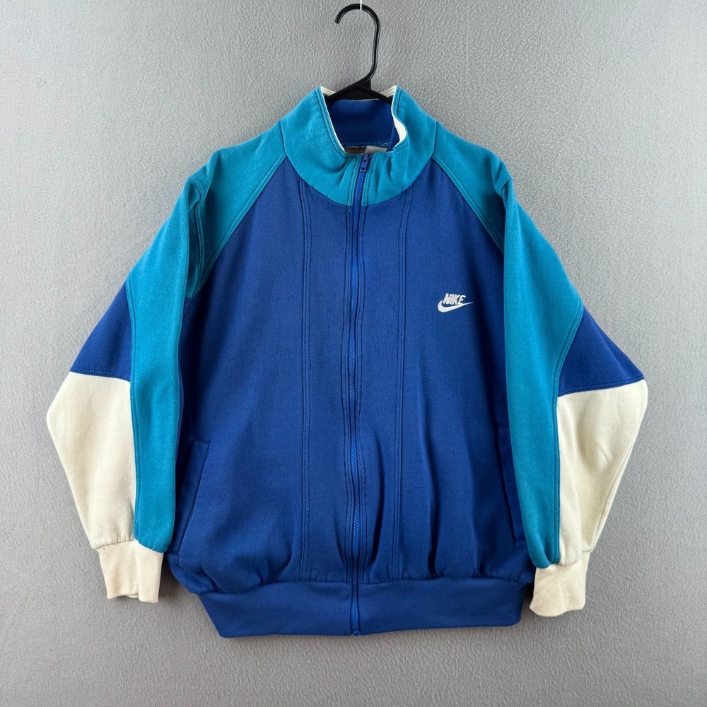 Vintage Nike Sweatshirt Track Jacket Mens Large 80s 90s Full Zip